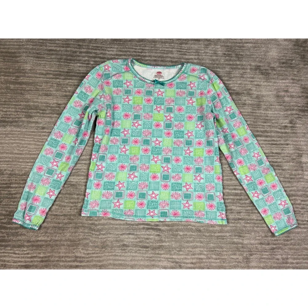 Cuddl Johns Pajama Set Girls M Multicolor Star Geometric Cotton Long Sleeve PJs
